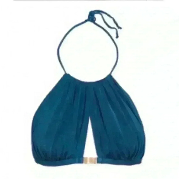 NWT- L'AGENT by Agent Provocateur Taniia Halter Swimsuit Top Sz XS -Blue - Picture 1 of 14